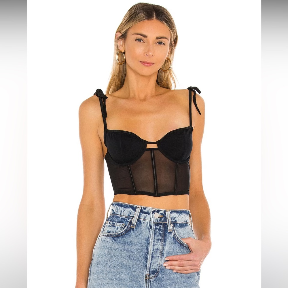 Bustier black top never worn with tags